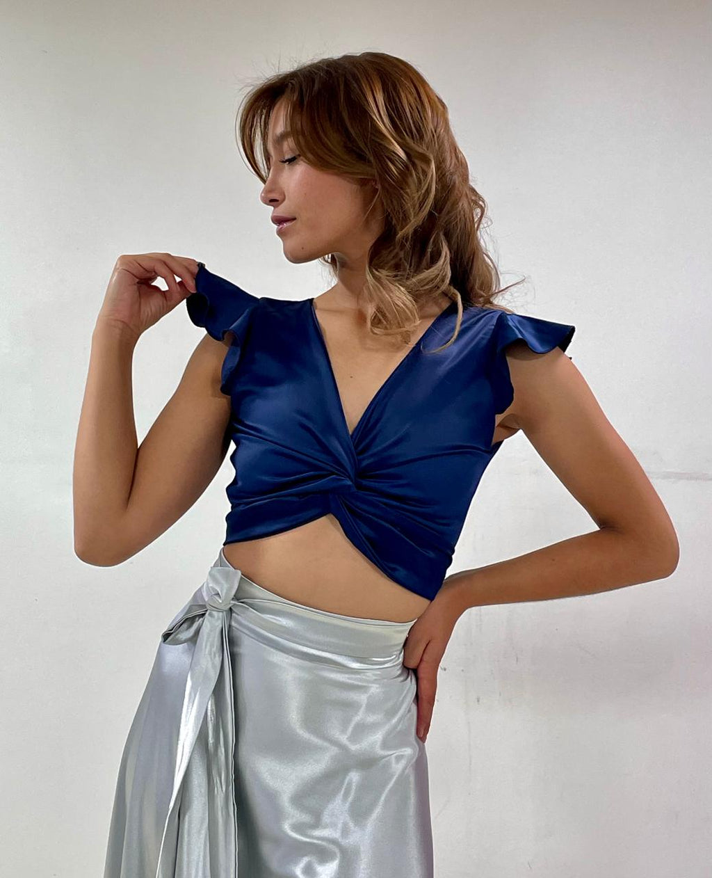 CROP TOP LUNA AZUL MARINO
