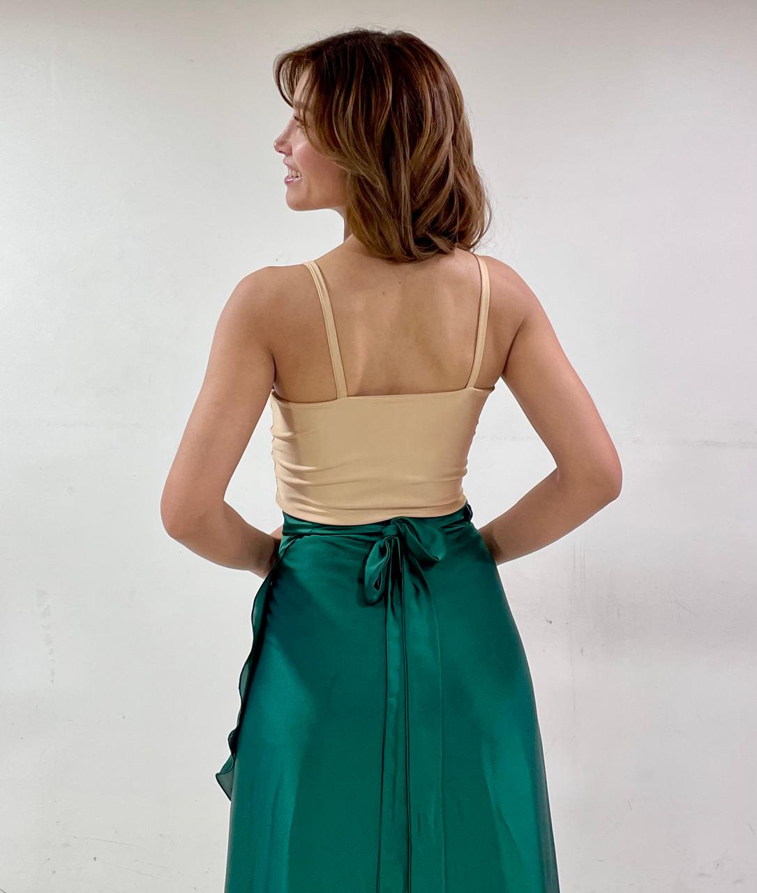 CROP TOP NUDO DORADO